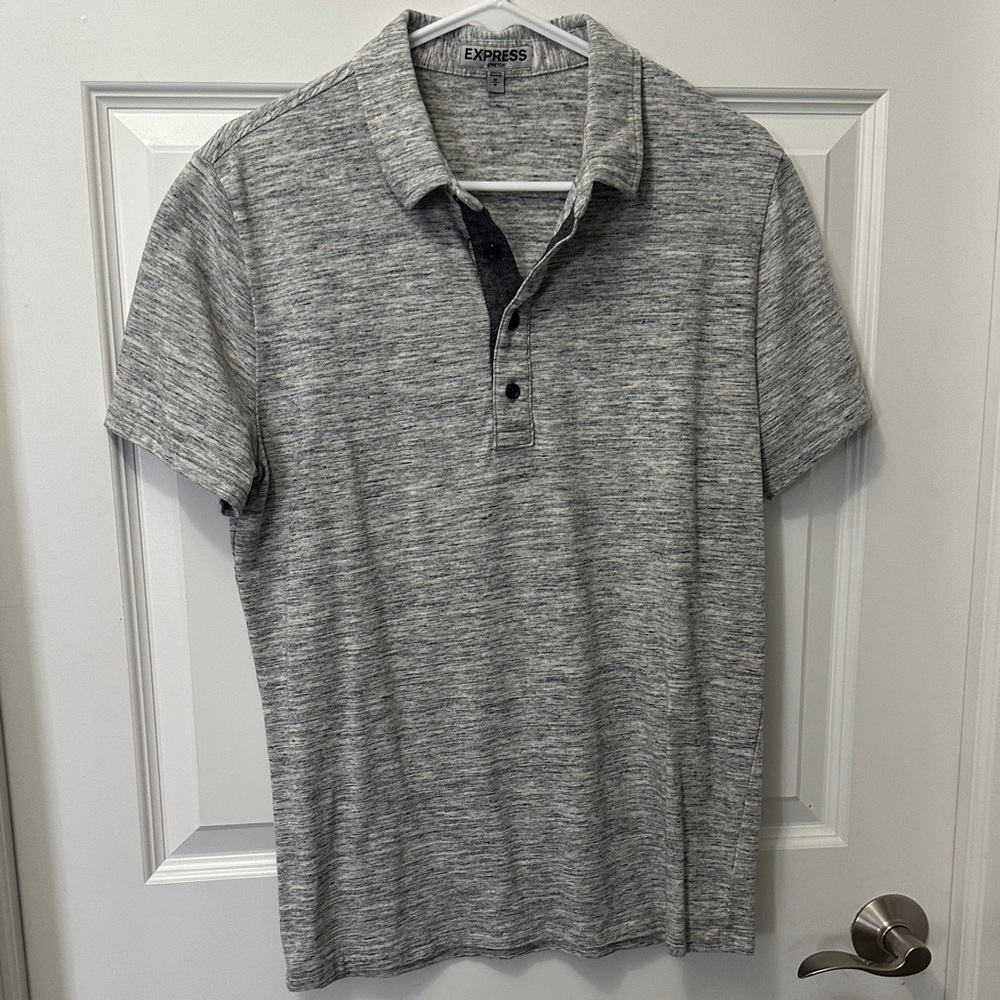 Express Heathered Gray Men's Polo Shirt